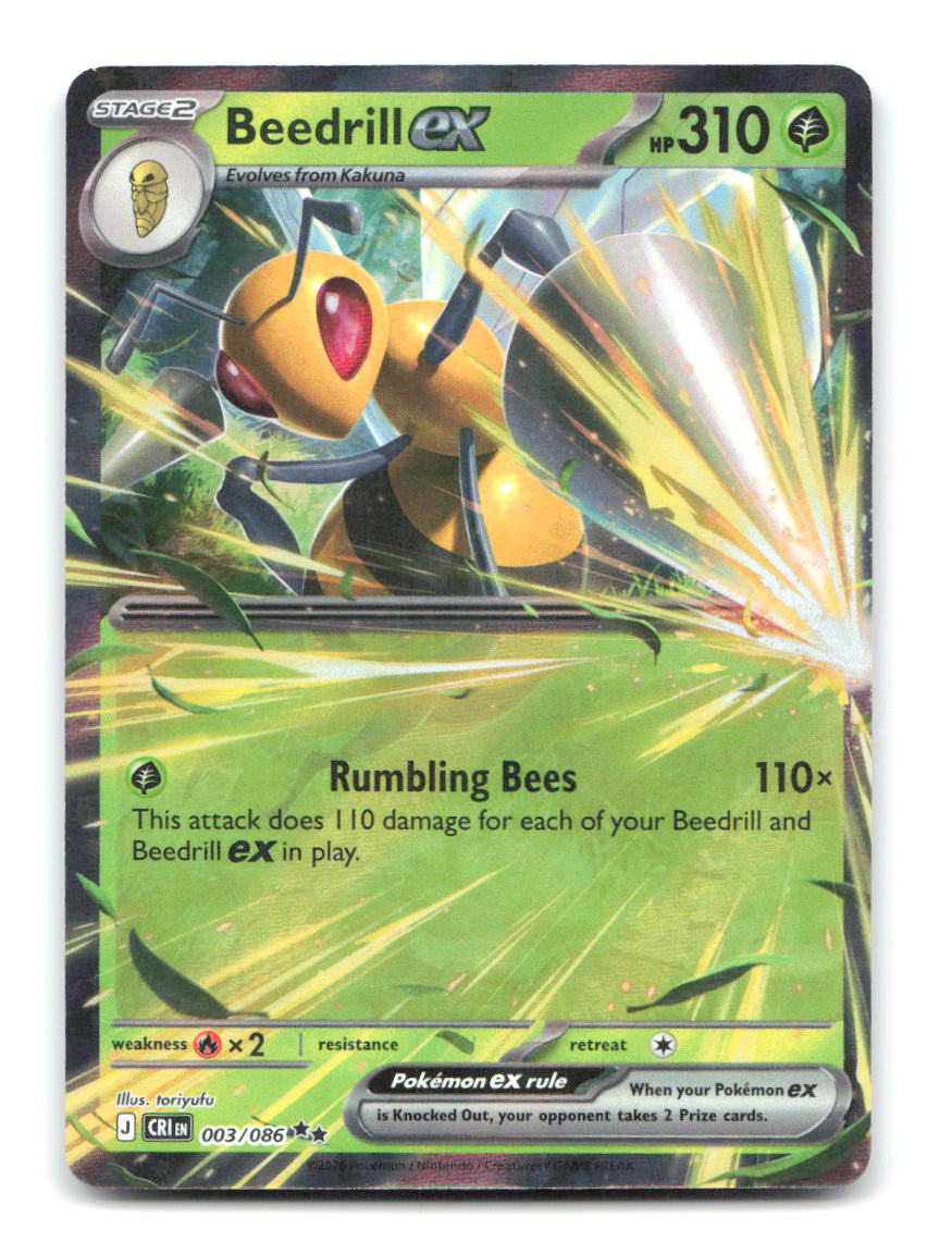 Beedrill ex 003/086 Double Rare Chaos Rising Pokemon Holo Near Mint
