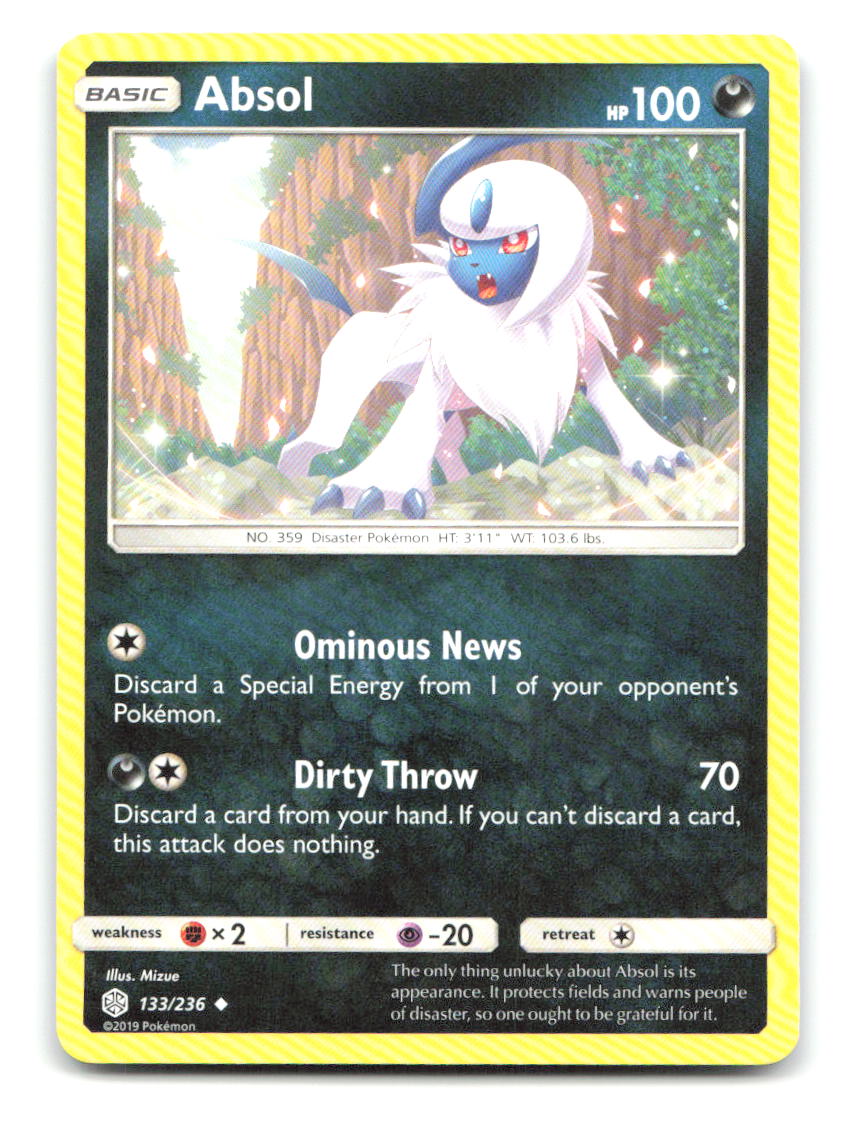 Absol 133/236 Uncommon Cosmic Eclipse Pokemon Near Mint