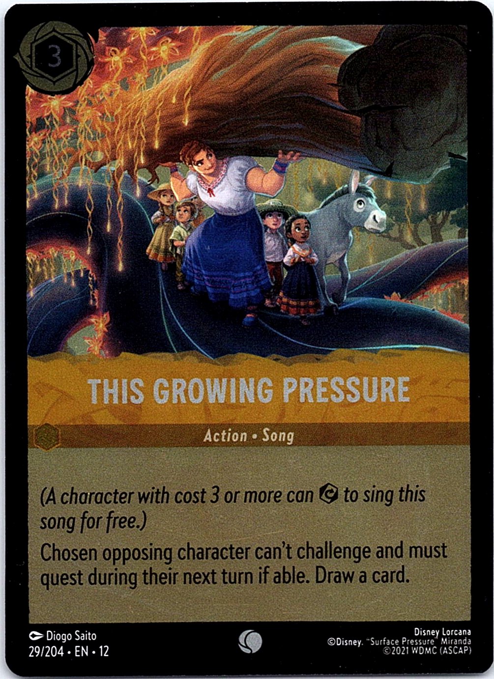 This Growing Pressure 29/204 Common Wilds Unknown Lorcana Cold Foil Near Mint