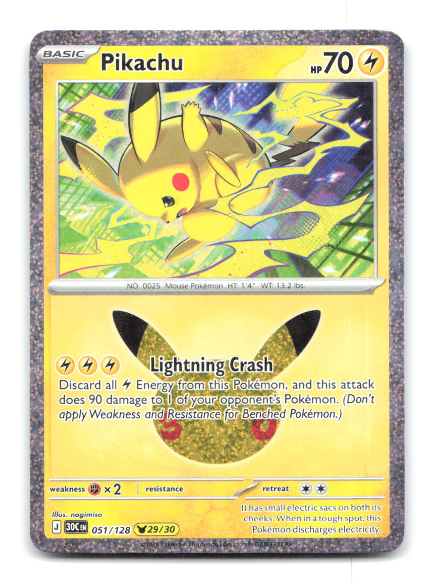 Pikachu 051/128 30C Pokemon Holo NM