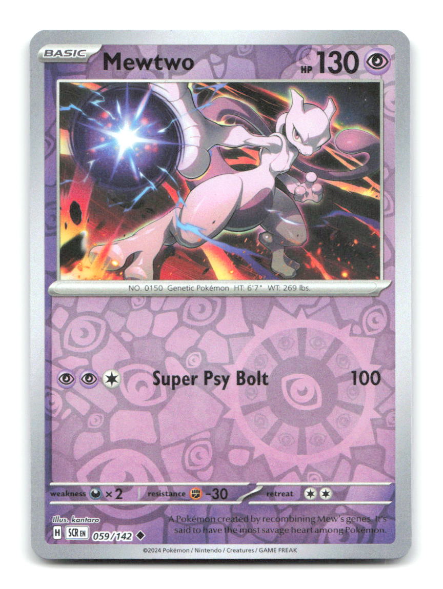 Mewtwo 059/142 Uncommon Stellar Crown Pokemon Reverse Holo Near Mint