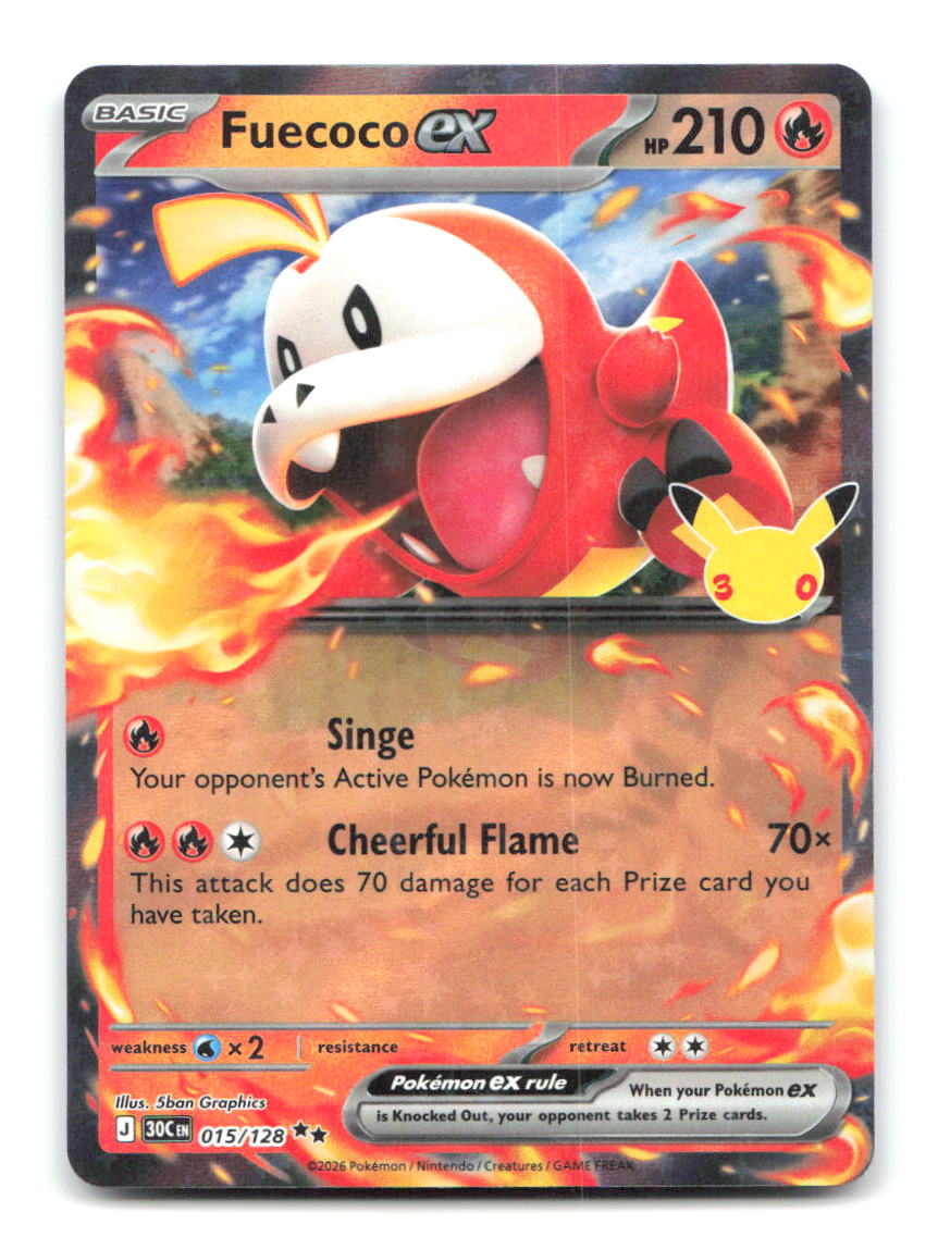 Fuecoco ex 015/128 30C Pokemon Holo NM