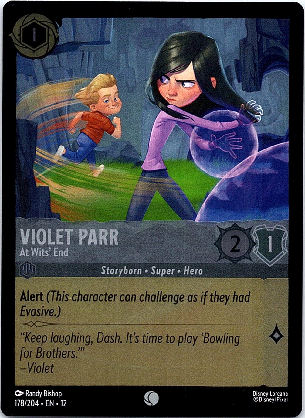 Violet Parr - At Wits' End 178/204 Common Wilds Unknown Lorcana Cold Foil NM
