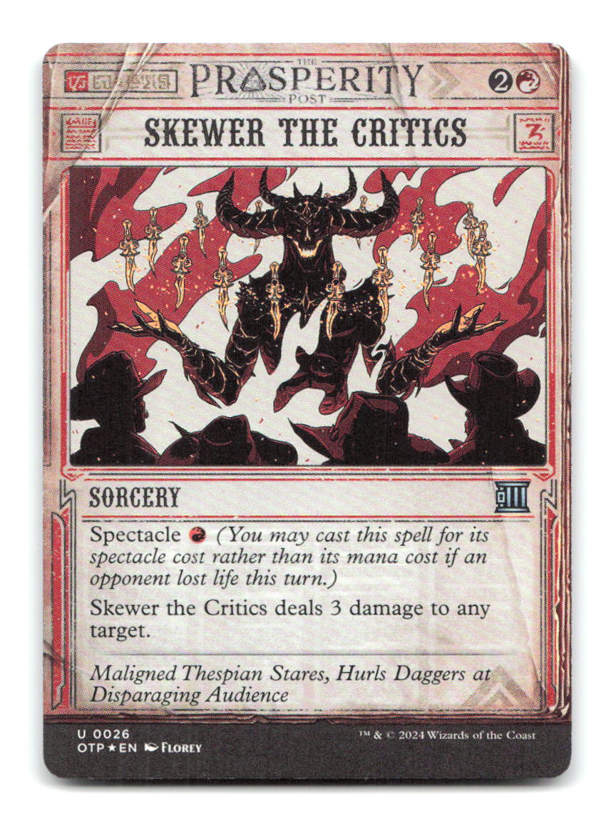 Skewer the Critics 26 OTP Magic: The Gathering Foil NM