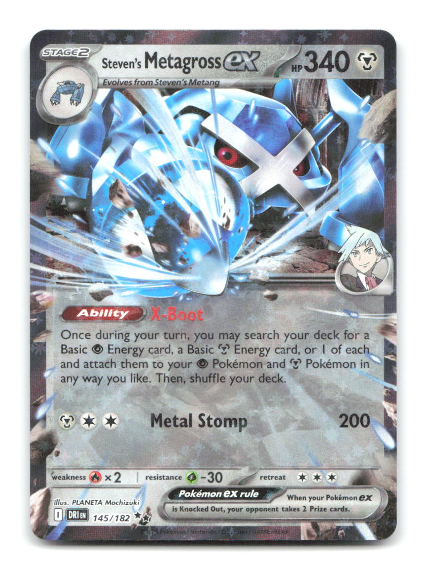 Steven's Metagross ex 145/182 DRI Pokemon Holo NM