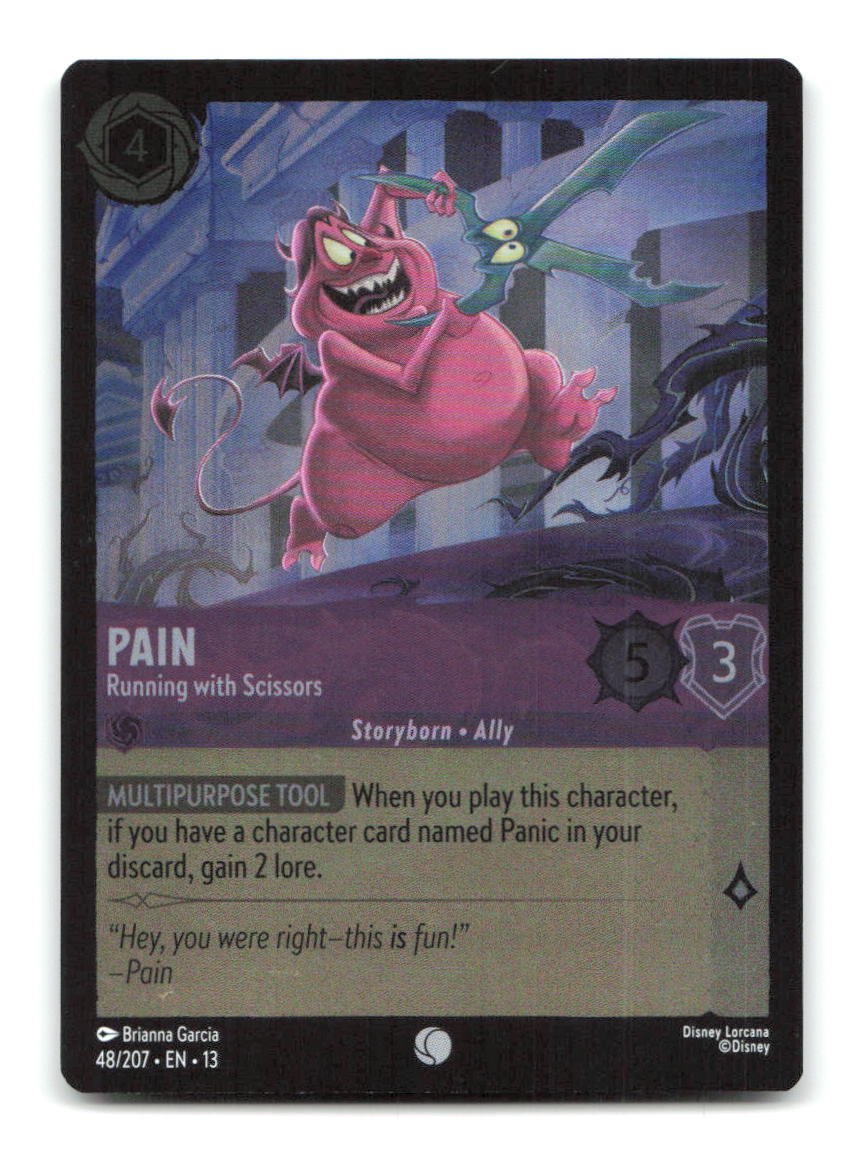 Pain - Running with Scissors 48/204 13 Lorcana Cold Foil NM