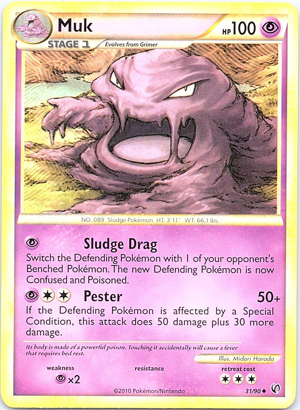 Muk 31/90 Uncommon HGSS Undaunted Pokemon Lightly Played