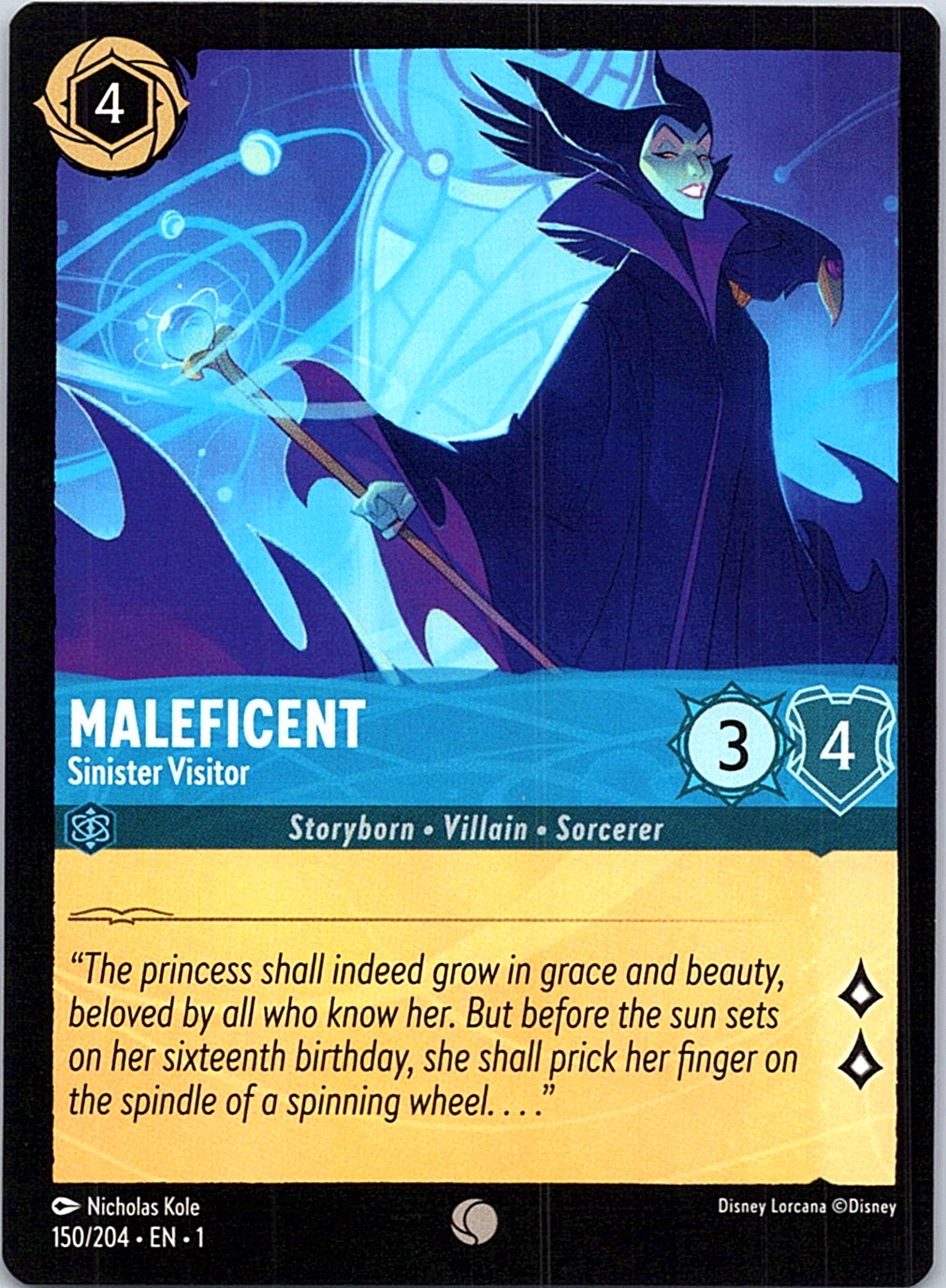 Maleficent - Sinister Visitor 150/204 Common The First Chapter Lorcana Near Mint