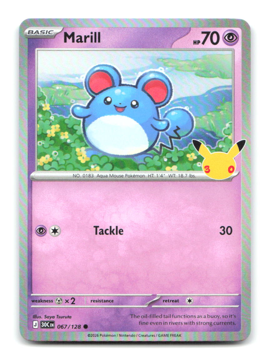 Marill 067/128 30C Pokemon Holo NM