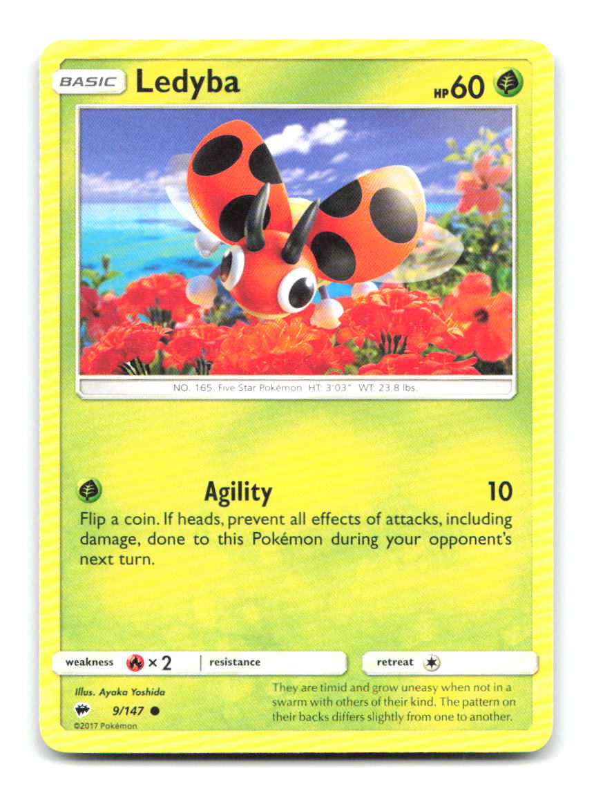 Ledyba 9/147 Common Burning Shadows Pokemon Near Mint