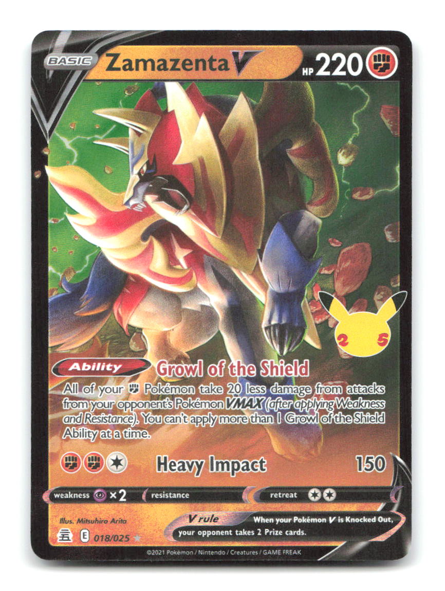 Zamazenta V 018/025 CEL Pokemon Holo NM