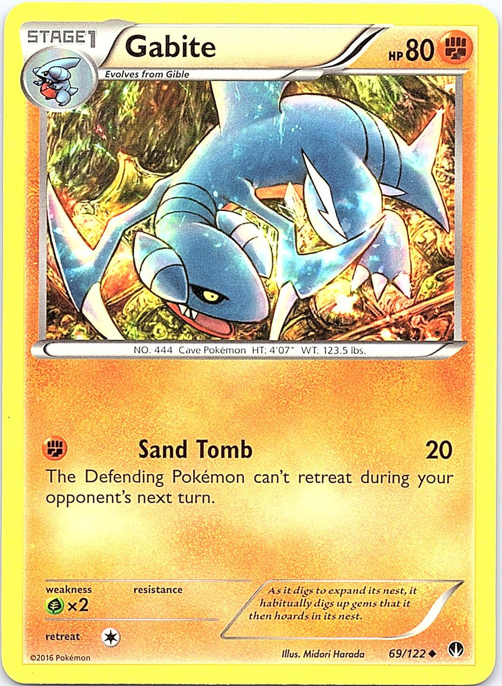 Gabite 69/122 Uncommon BREAKpoint Pokemon Lightly Played
