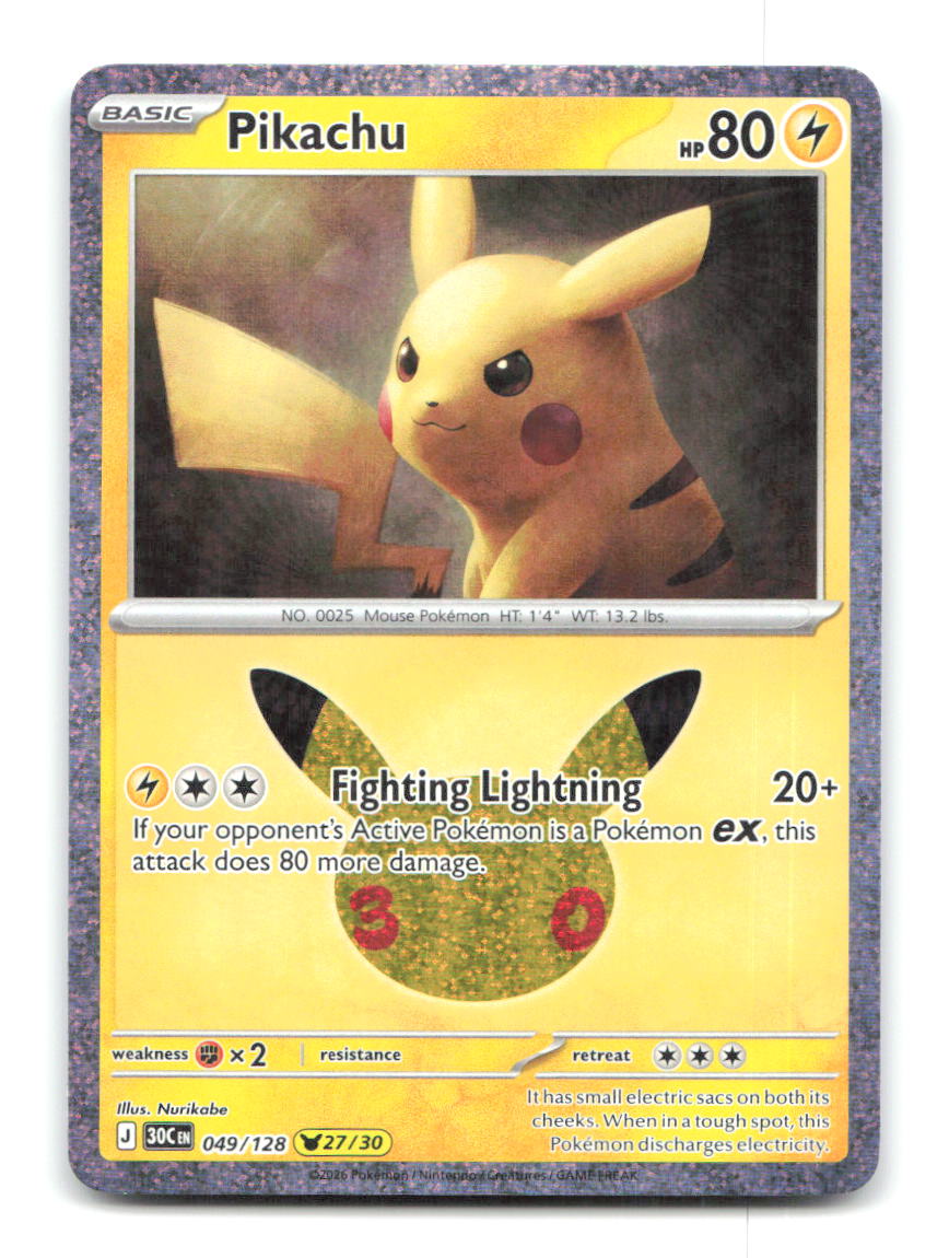 Pikachu 049/128 30C Pokemon Holo NM