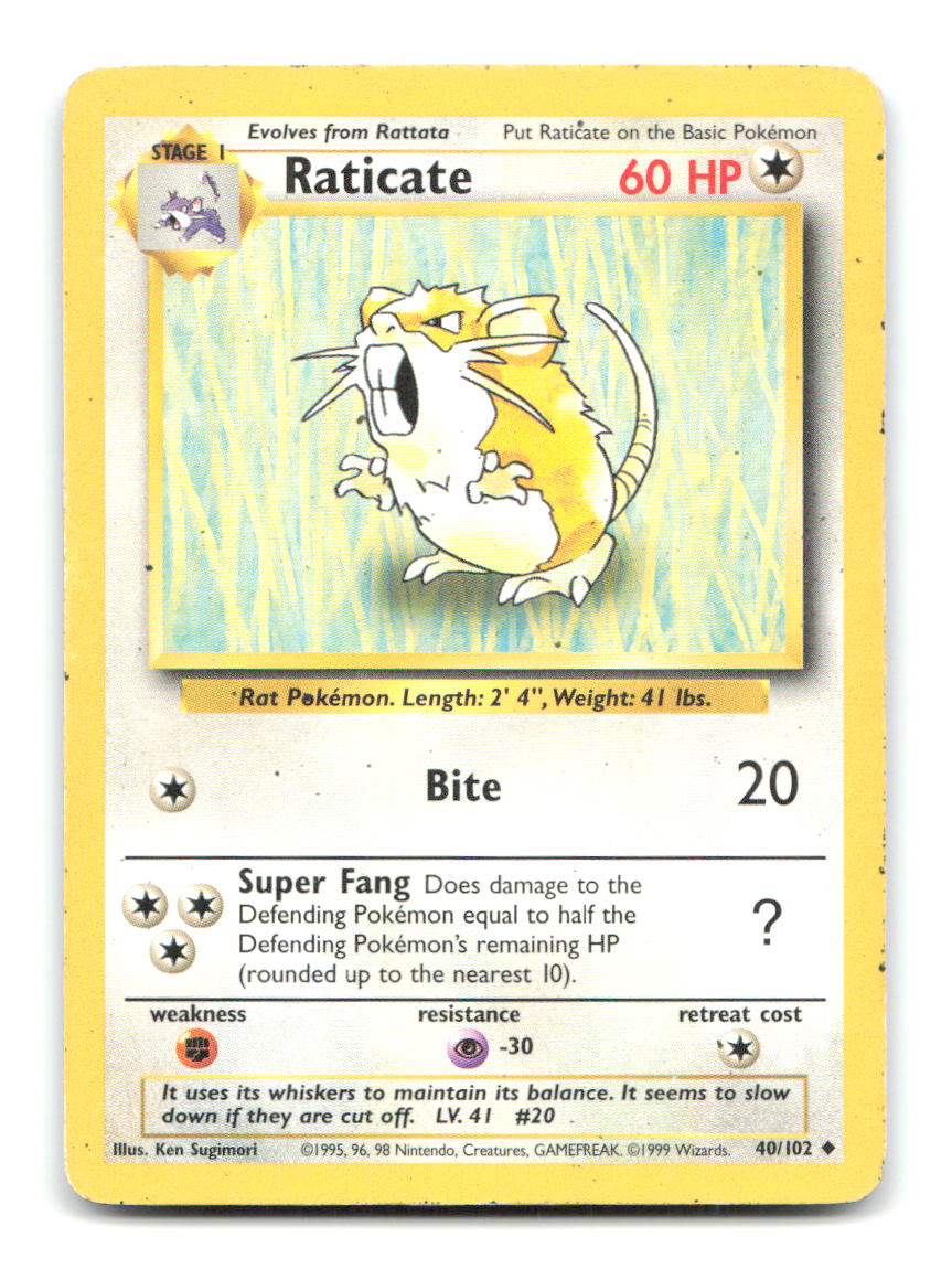 Raticate 40/102 BS Pokemon HP
