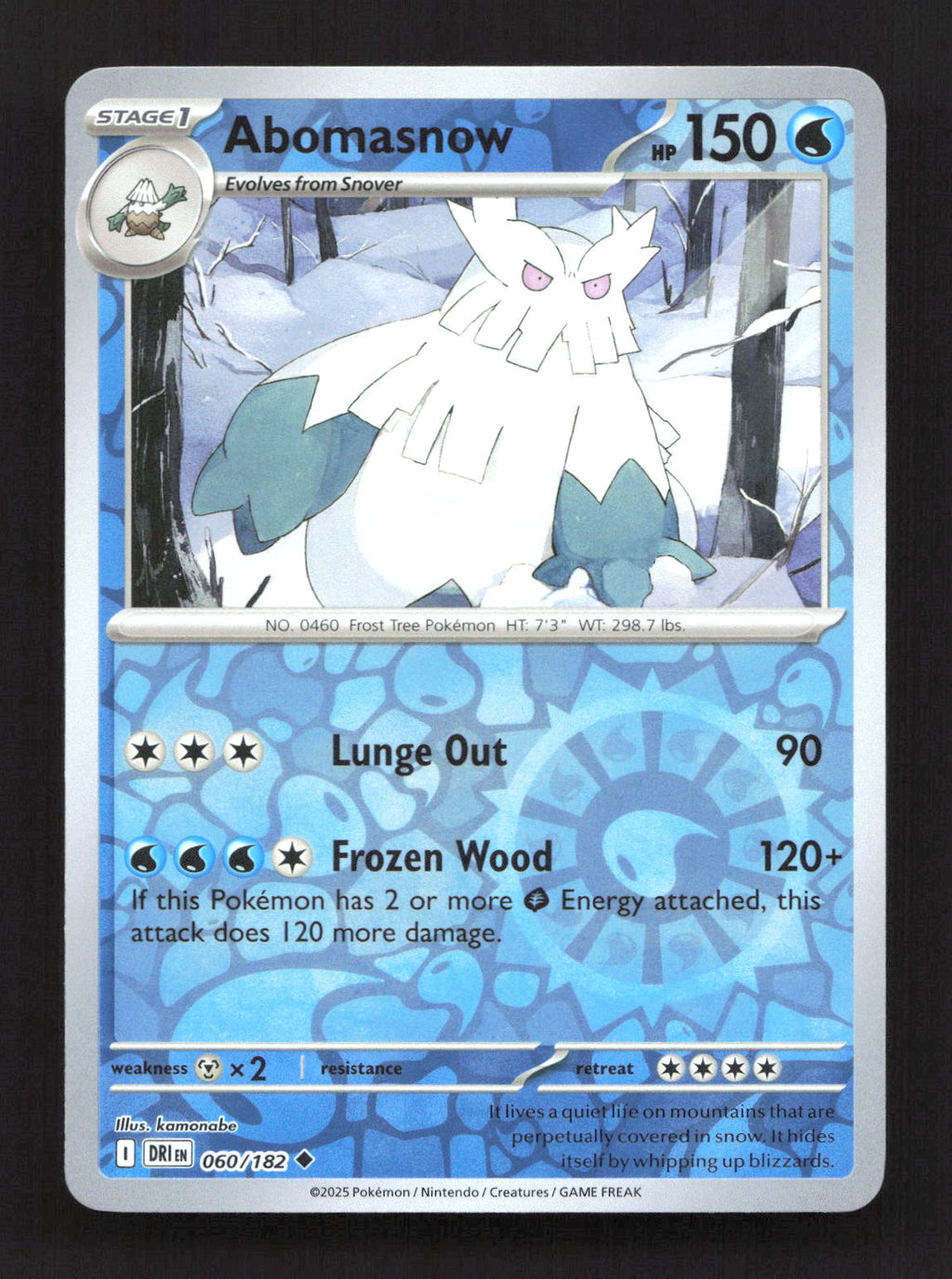 Abomasnow 060/182 Uncommon Destined Rivals Pokemon Reverse Holo Near Mint