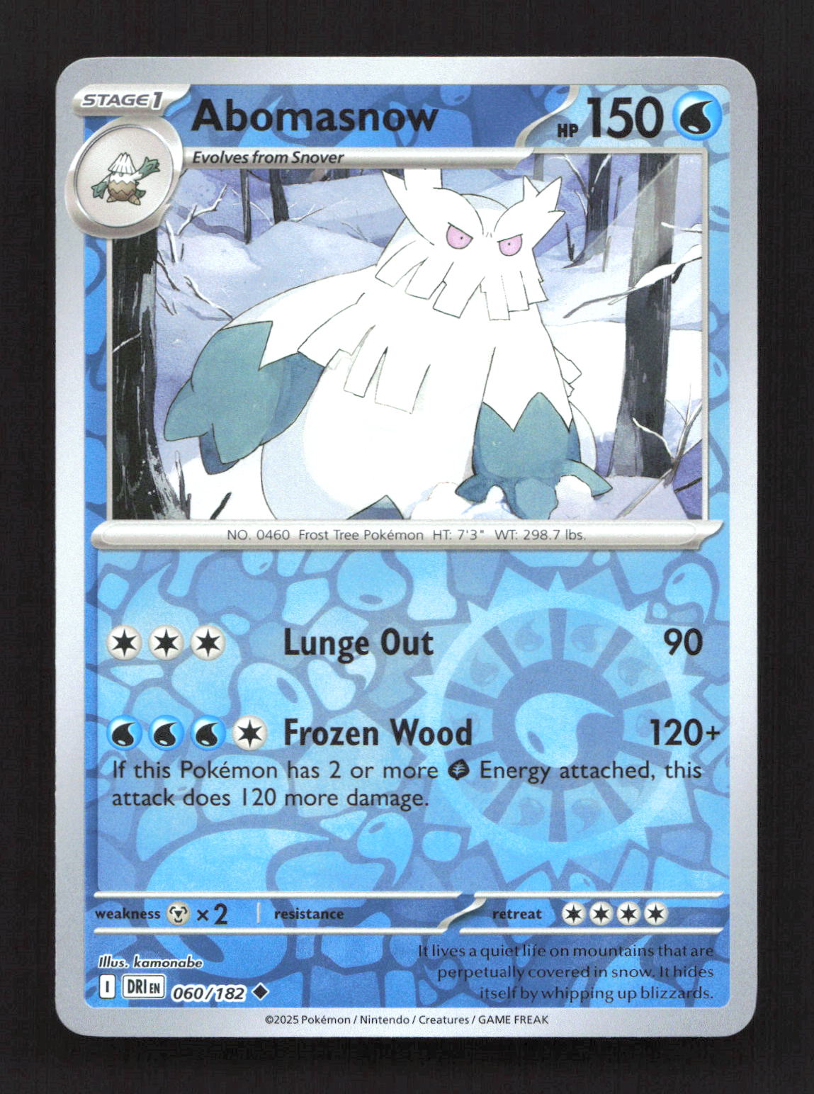Abomasnow 060/182 Uncommon Destined Rivals Pokemon Reverse Holo Near Mint