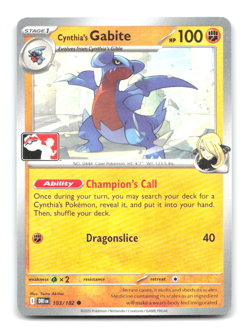 Cynthia's Gabite 103/182 Pokemon NM