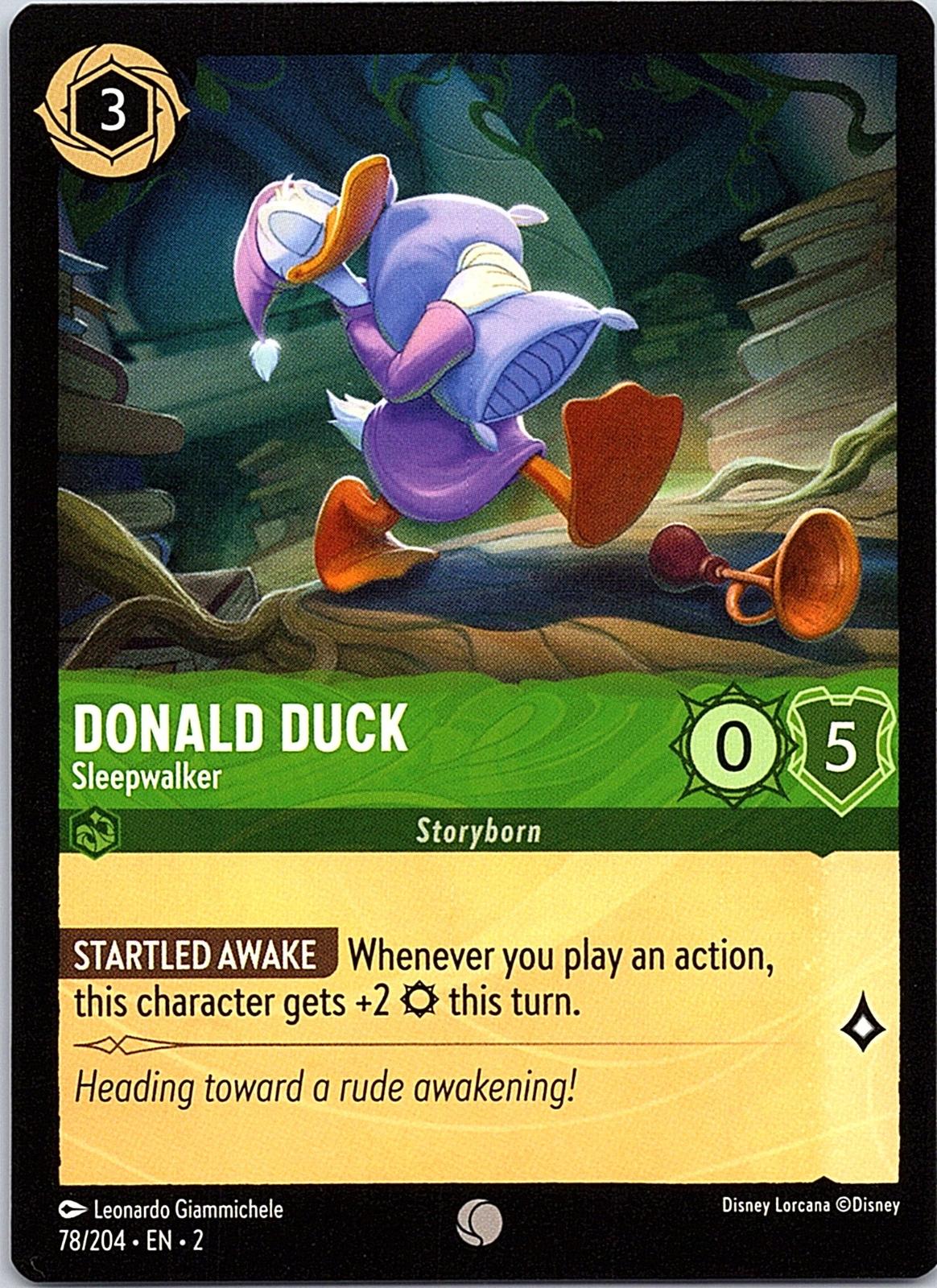 Donald Duck - Sleepwalker 78/204 Common Rise of the Floodborn Lorcana Near Mint