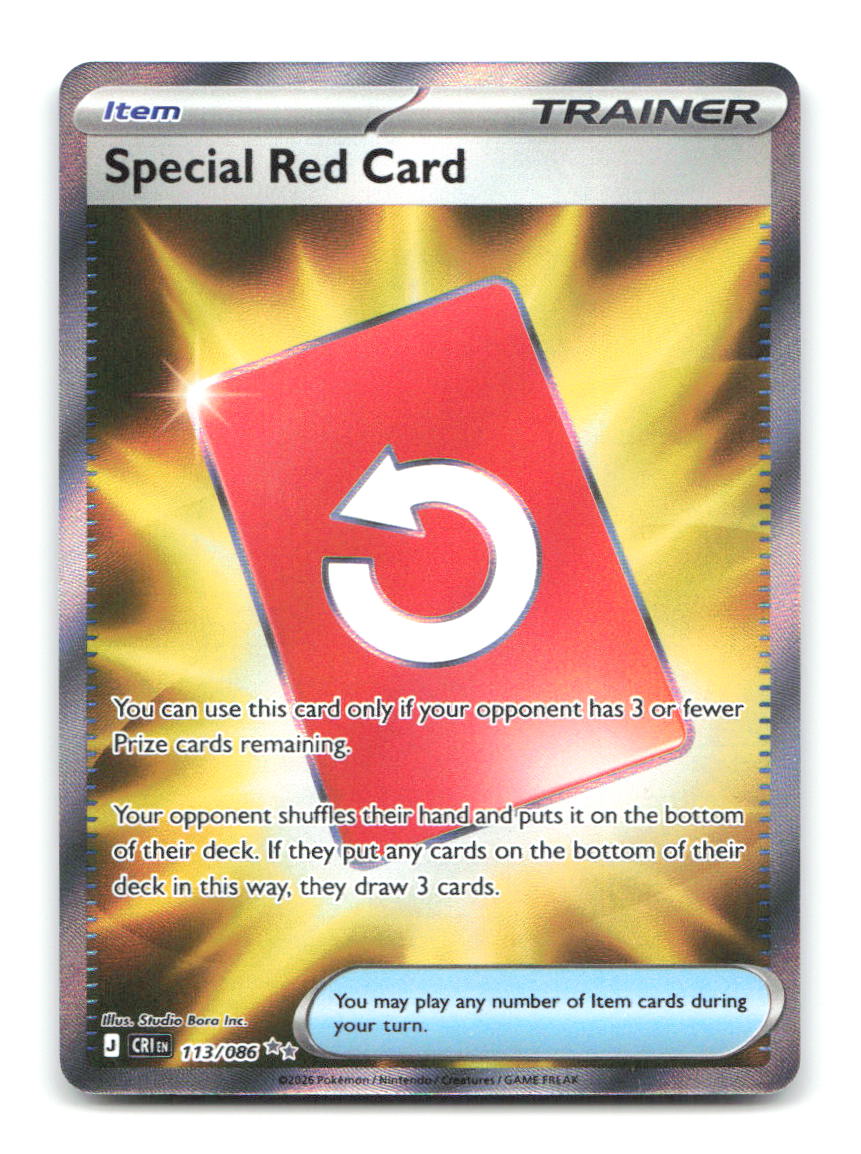 Special Red Card 113/086 ME04 Pokemon Holo NM