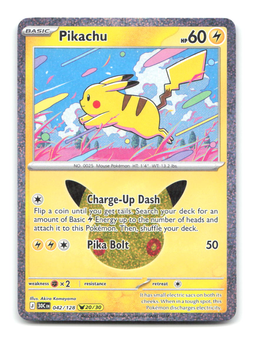 Pikachu 042/128 30C Pokemon Holo NM