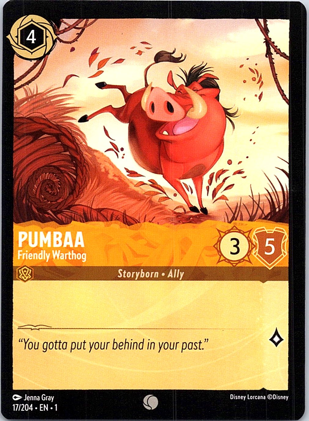 Pumbaa - Friendly Warthog 17/204 Common The First Chapter Lorcana Near Mint
