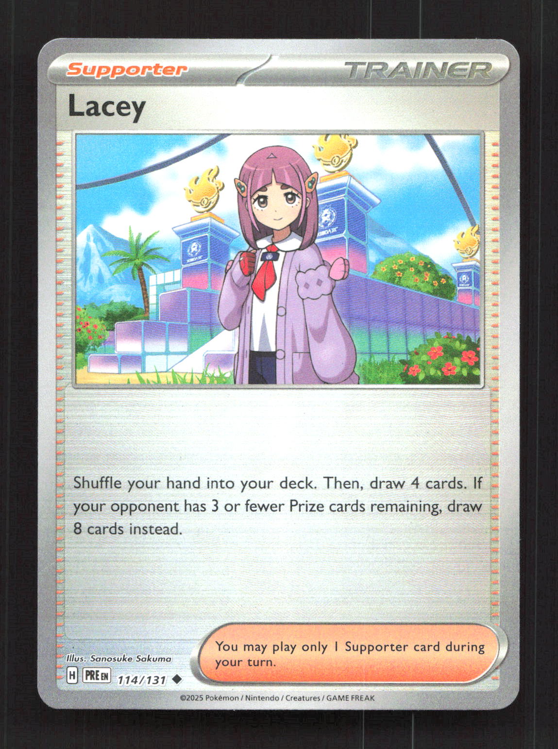Lacey (Poke Ball Pattern) 114/131 Uncommon Prismatic Evolutions Pokemon Holo NM