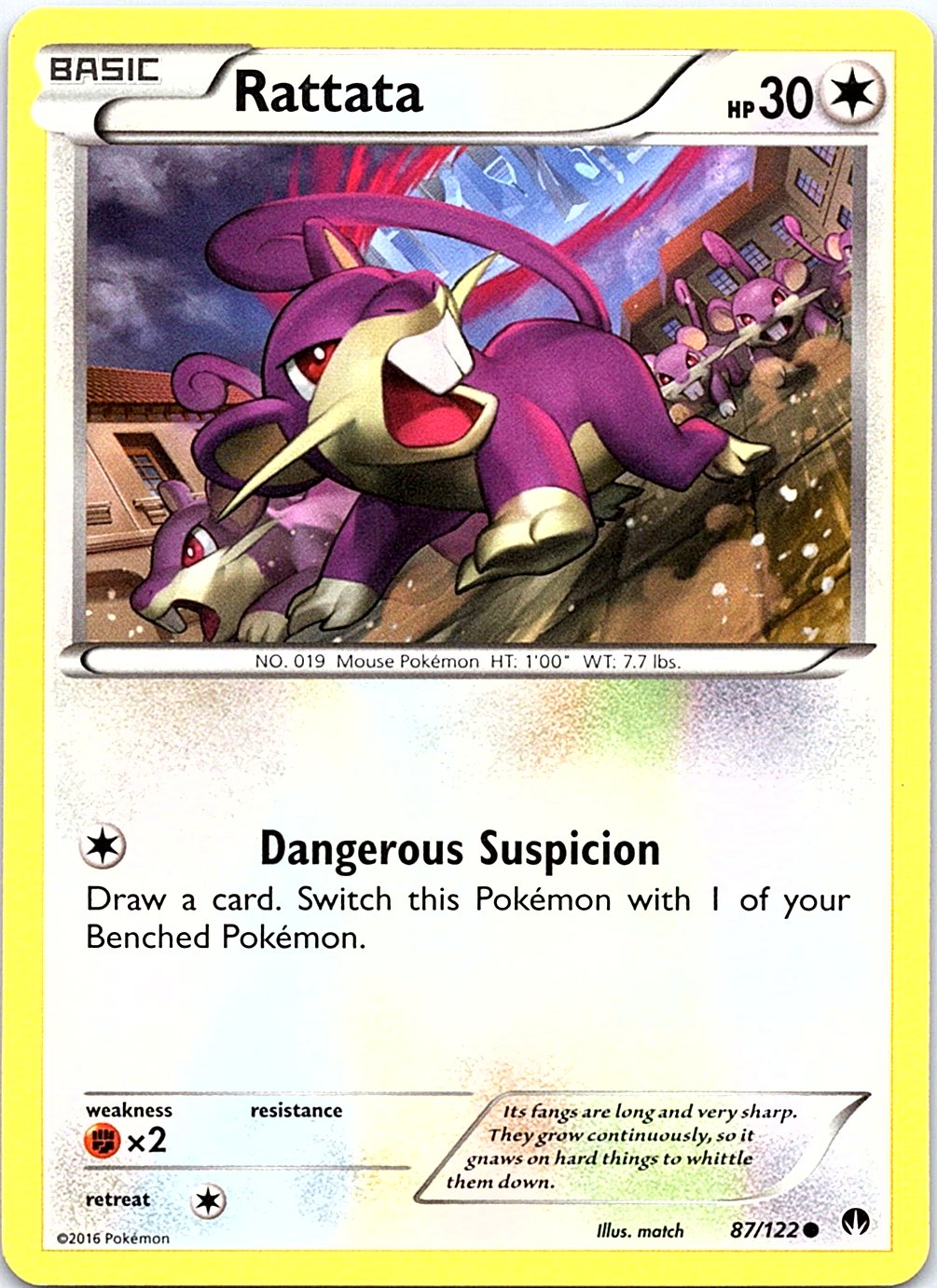 Rattata 87/122 Common BREAKpoint Pokemon Moderately Played