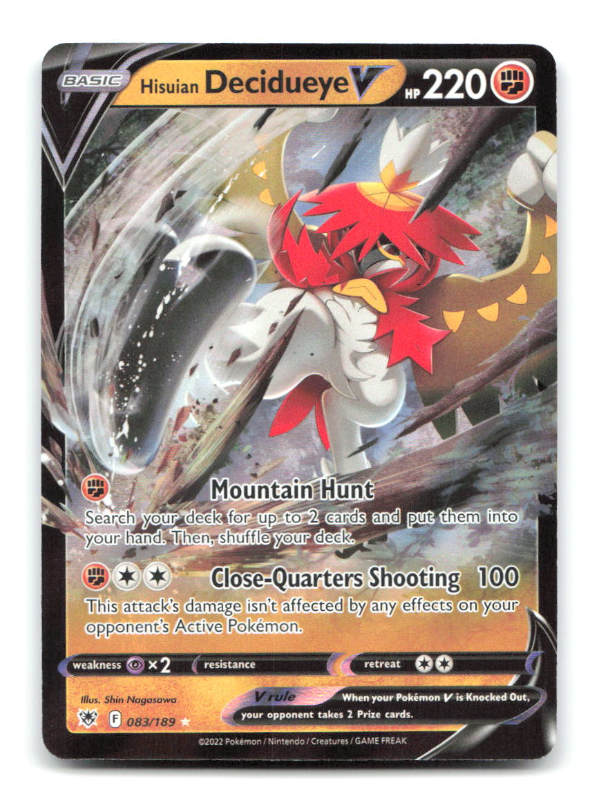 Hisuian Decidueye V 083/189 Holo V Rare Astral Radiance Pokemon Near Mint
