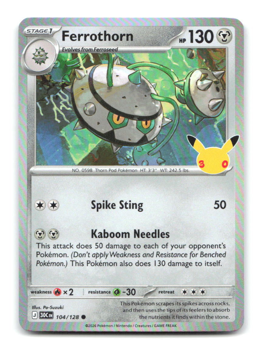 Ferrothorn 104/128 30C Pokemon Holo NM