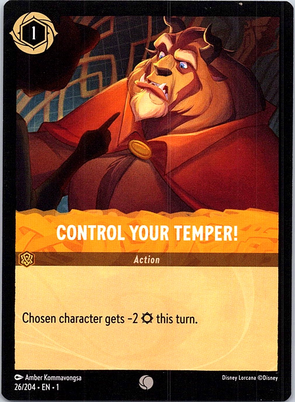 Control Your Temper! 26/204 Common The First Chapter Lorcana Near Mint