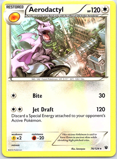 Aerodactyl 76/124 Rare Fates Collide Pokemon Moderately Played