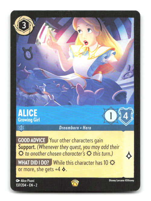 Alice - Growing Girl 137/204 2 Lorcana NM