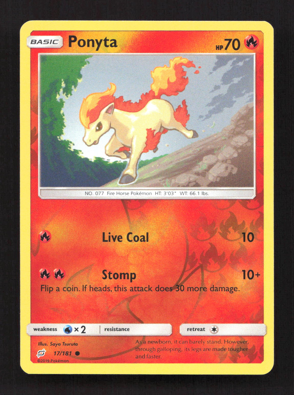 Ponyta 17/181 Common Team Up Pokemon Reverse Holo Lightly Played