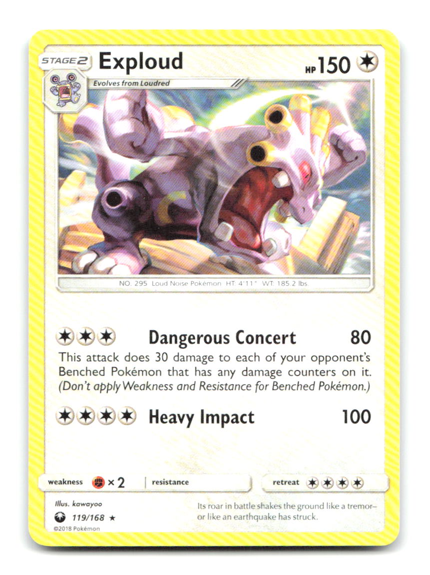 Exploud 119/168 Rare Celestial Storm Pokemon Lightly Played