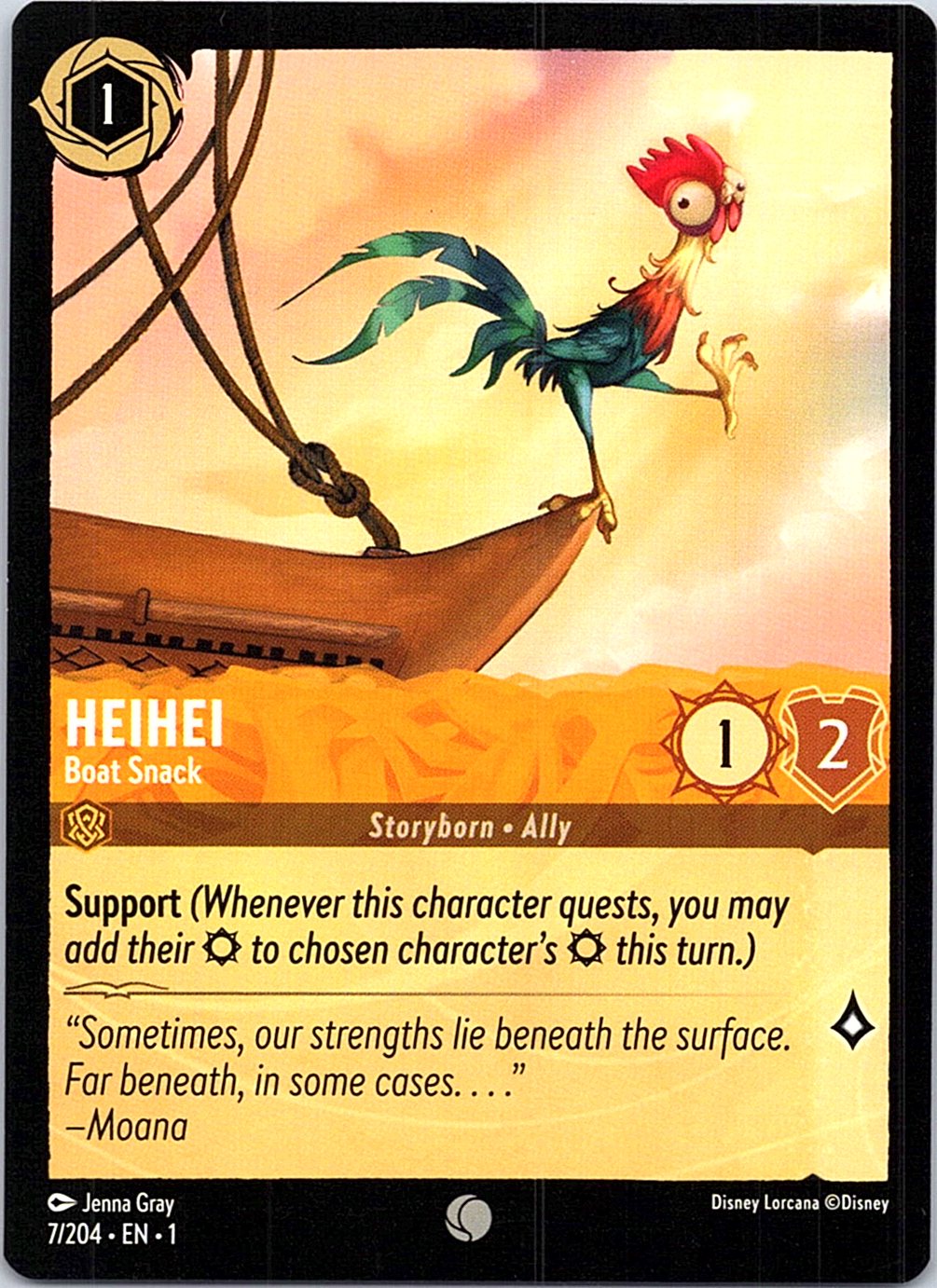 Heihei - Boat Snack 7/204 Common The First Chapter Lorcana Near Mint