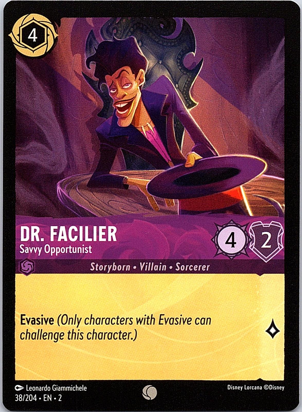 Dr. Facilier - Savvy Opportunist 38/204 Common Rise of the Floodborn Lorcana NM