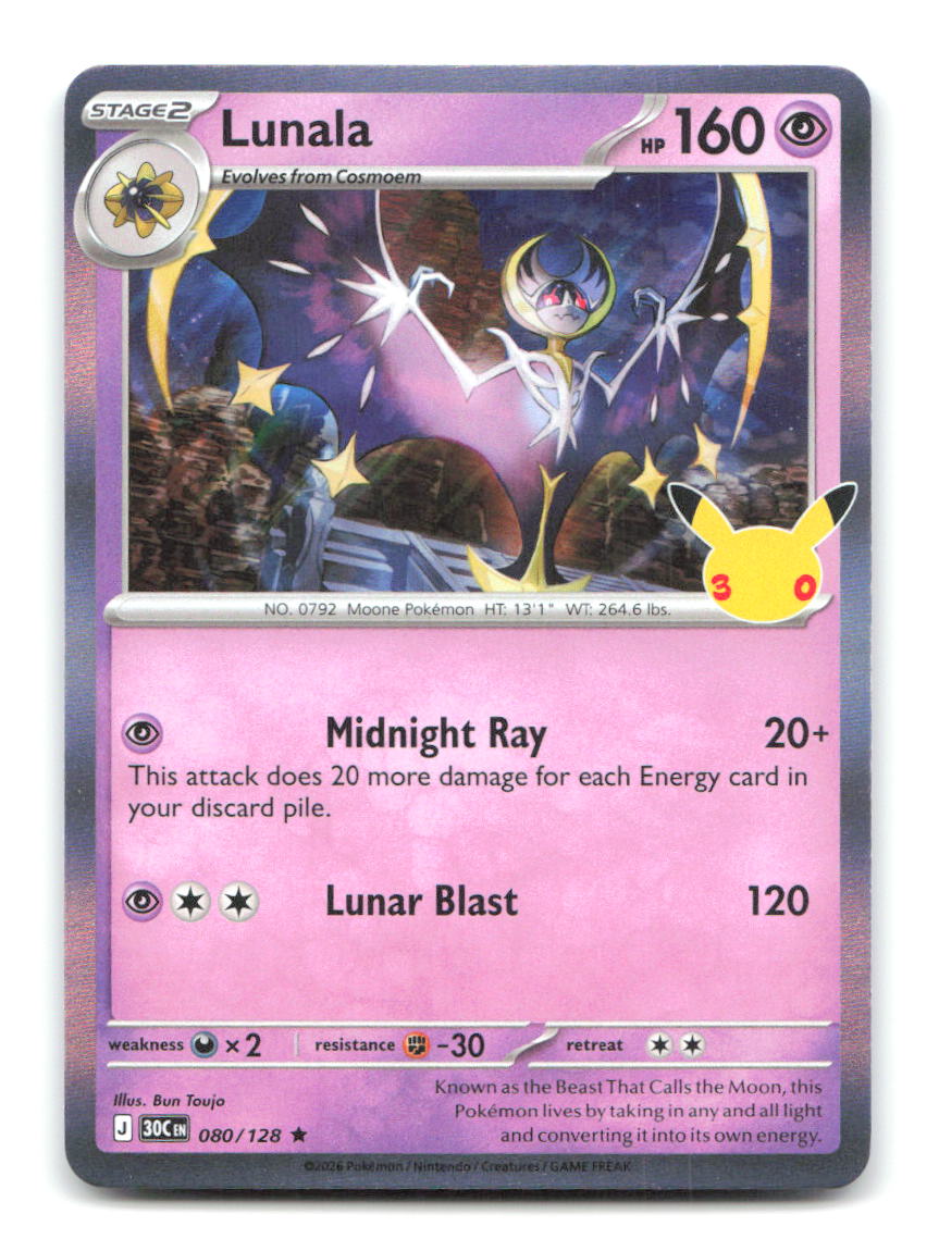 Lunala 080/128 30C Pokemon Holo NM