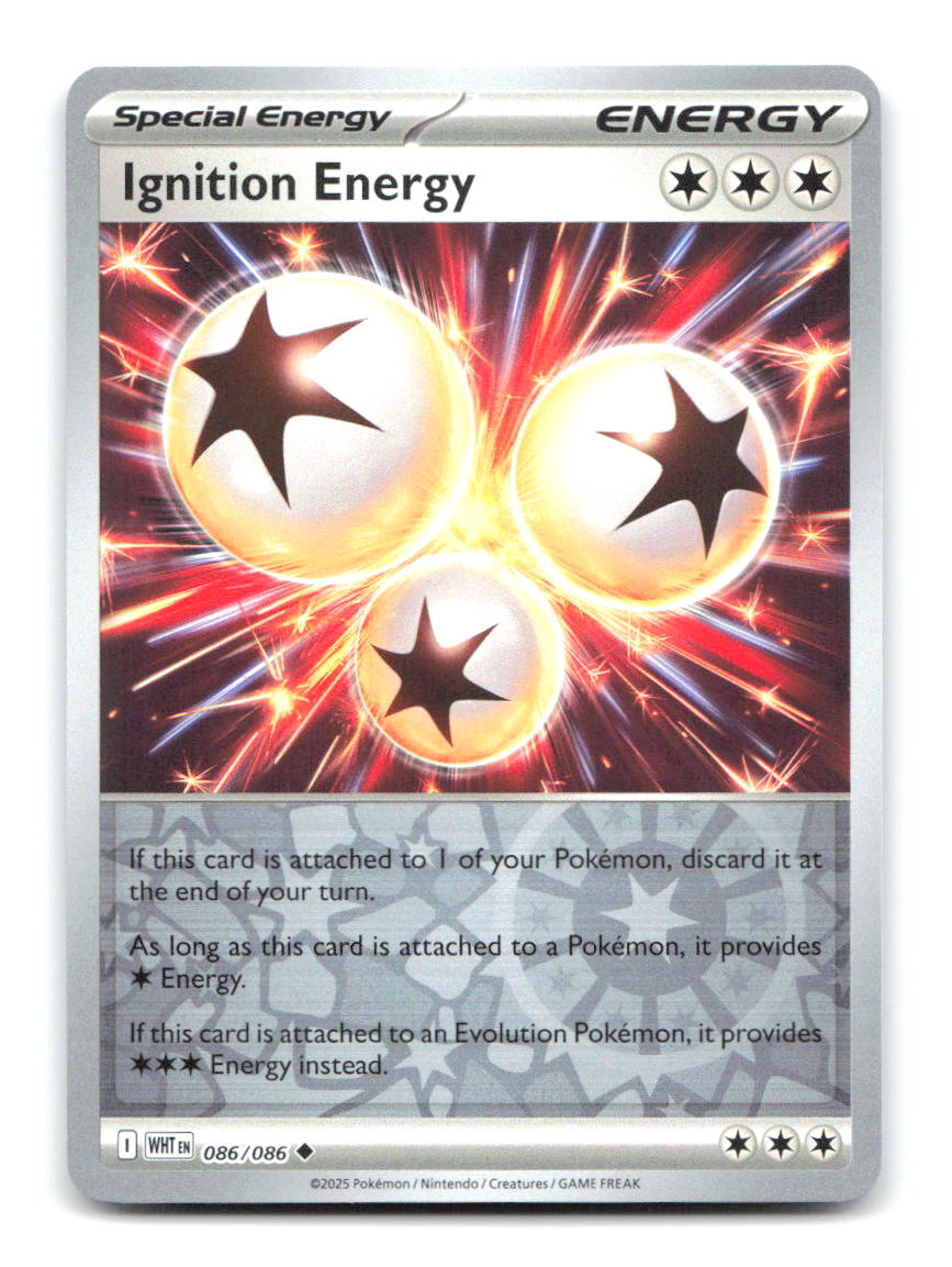 Ignition Energy 086/086 Uncommon White Flare Pokemon Reverse Holo Near Mint