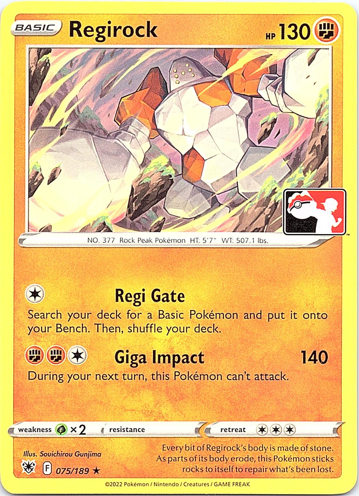 Regirock 075/189 Rare Prize Pack Series Cards Pokemon Lightly Played