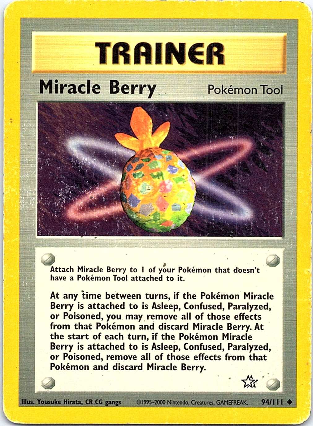 Miracle Berry 94/111 Uncommon Neo Genesis Pokemon Unlimited Heavily Played