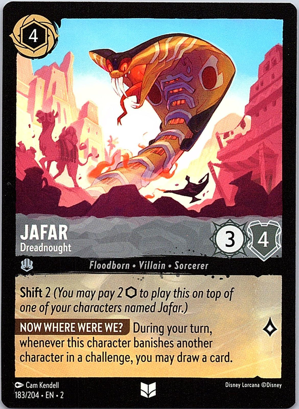 Jafar - Dreadnought 183/204 Uncommon Rise of the Floodborn Lorcana Near Mint
