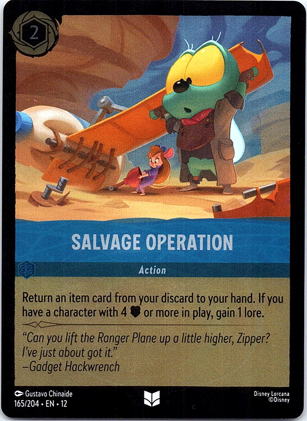 Salvage Operation 165/204 Uncommon Wilds Unknown Lorcana Cold Foil Near Mint
