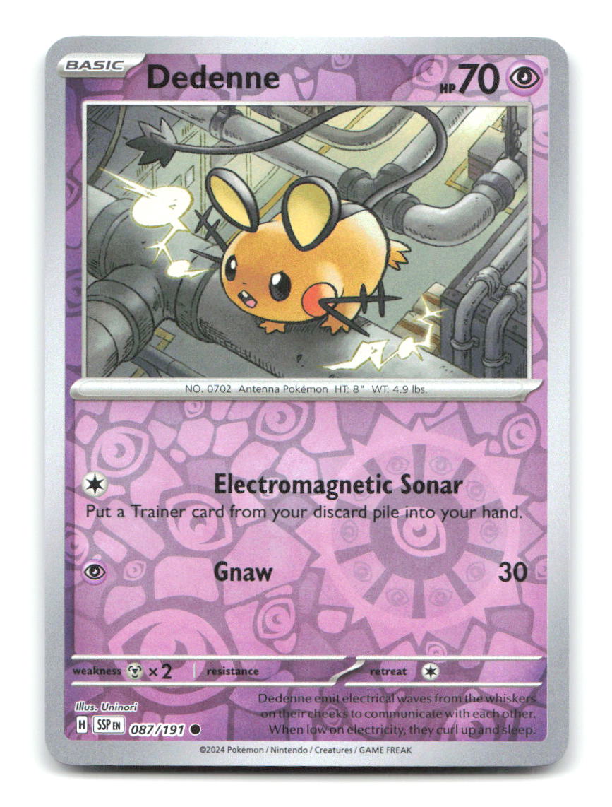 Dedenne 087/191 Common Surging Sparks Pokemon Reverse Holo Near Mint