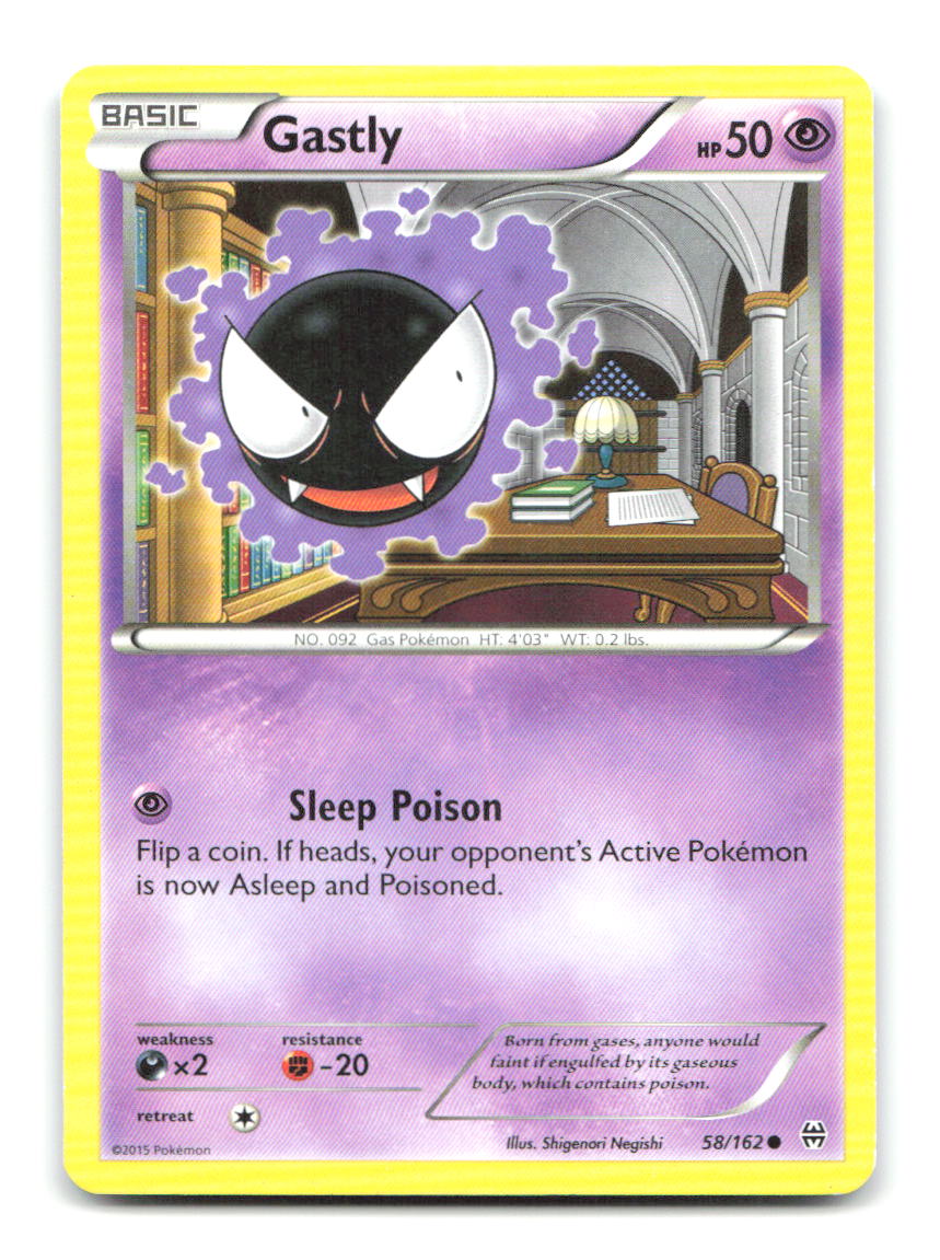 Gastly 58/162 Common BREAKthrough Pokemon Moderately Played