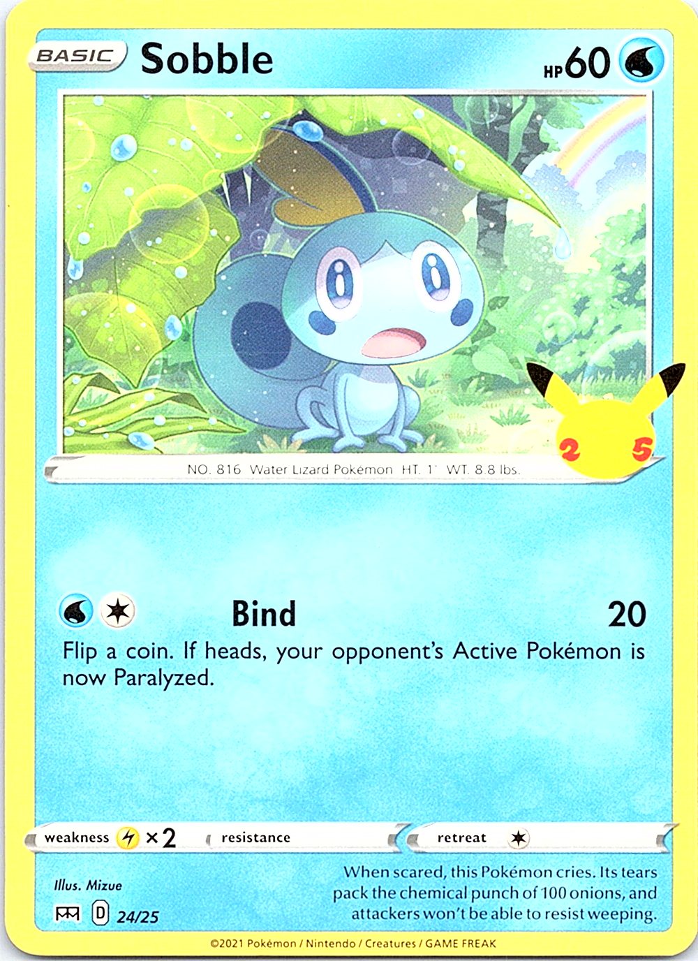 Sobble 024/025 Promo McDonald's 25th Anniversary Promos Pokemon Lightly Played