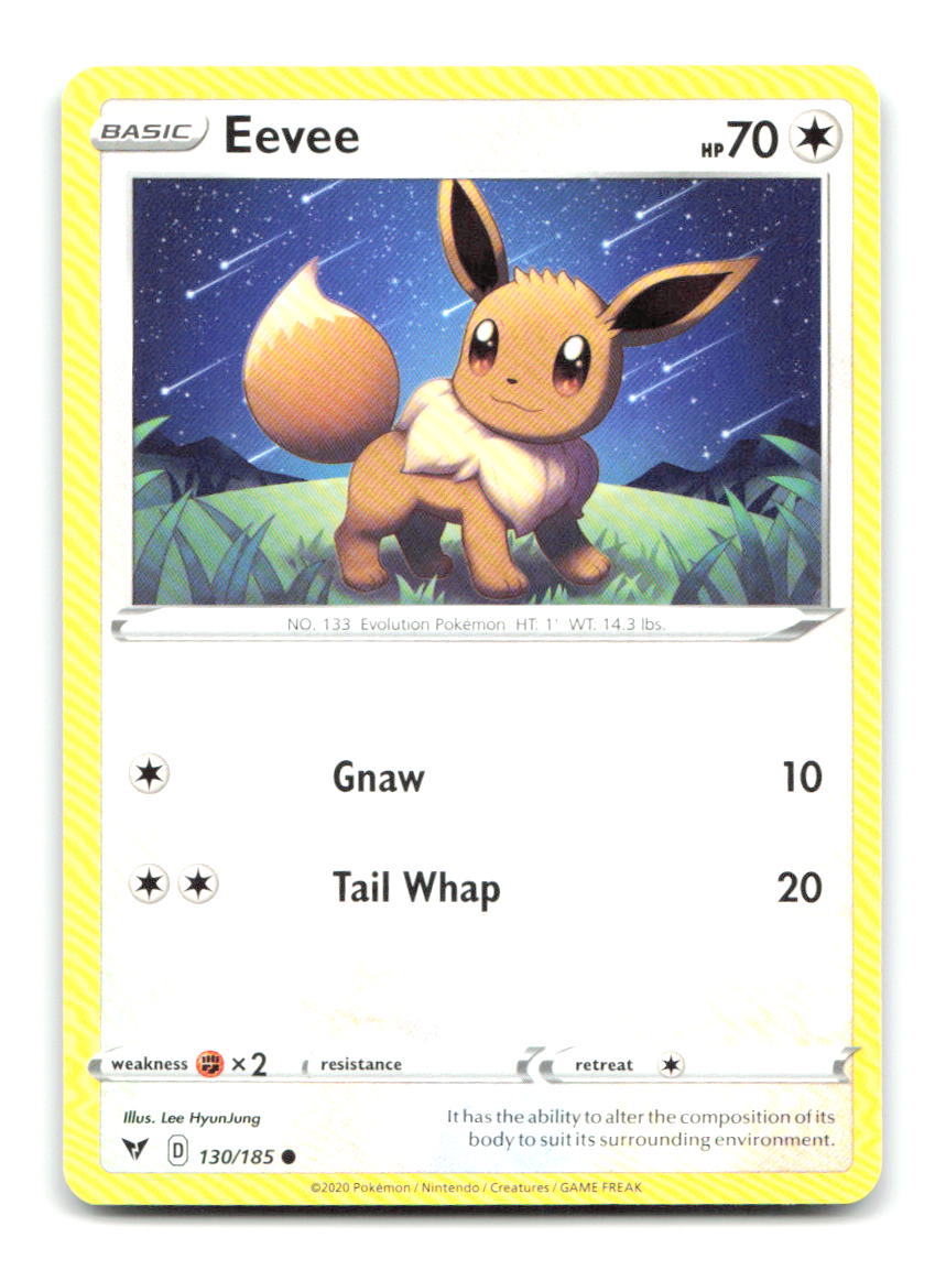 Eevee 130/185 Common Vivid Voltage Pokemon Lightly Played