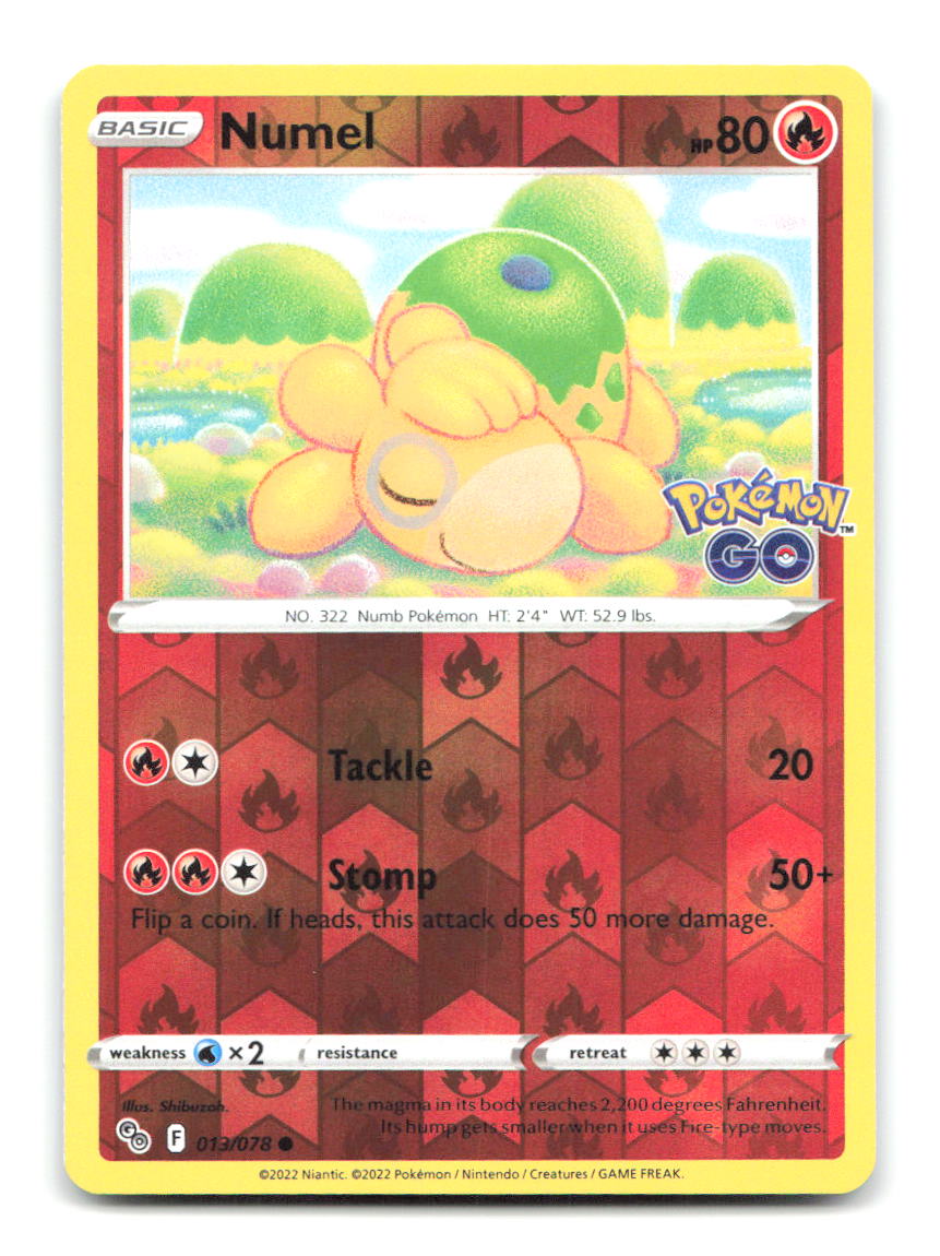 Numel 013/078 PGO Pokemon Reverse Holo NM