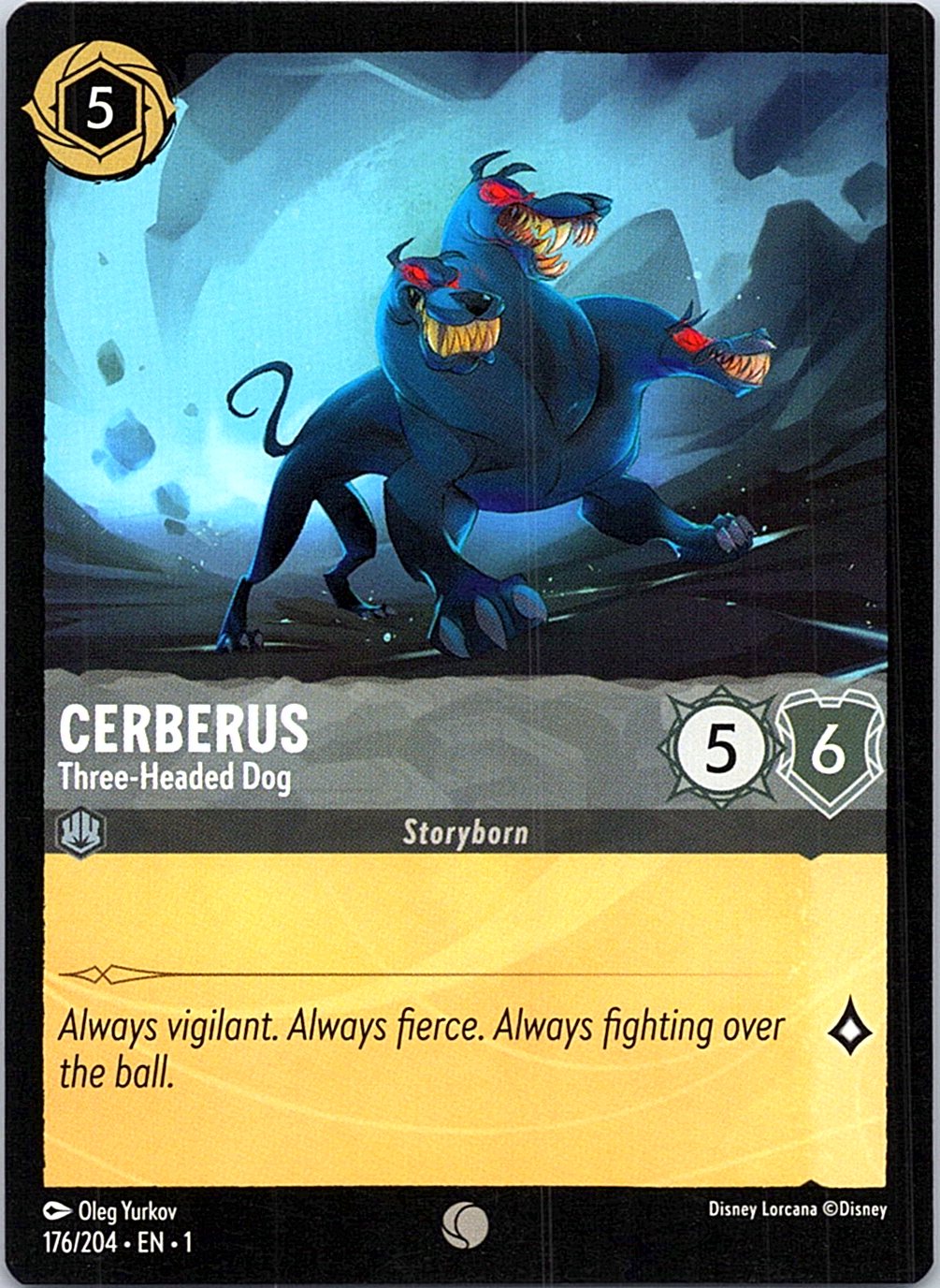 Cerberus - Three-Headed Dog 176/204 Common The First Chapter Lorcana Near Mint