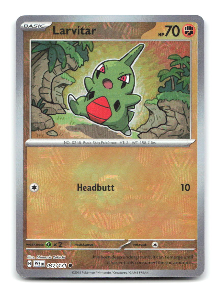 Larvitar (Poke Ball Pattern) 047/131 Holo Common Prismatic Evolutions Pokemon NM
