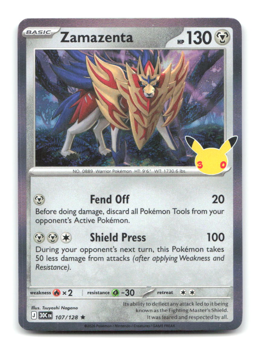 Zamazenta 107/128 30C Pokemon Holo NM